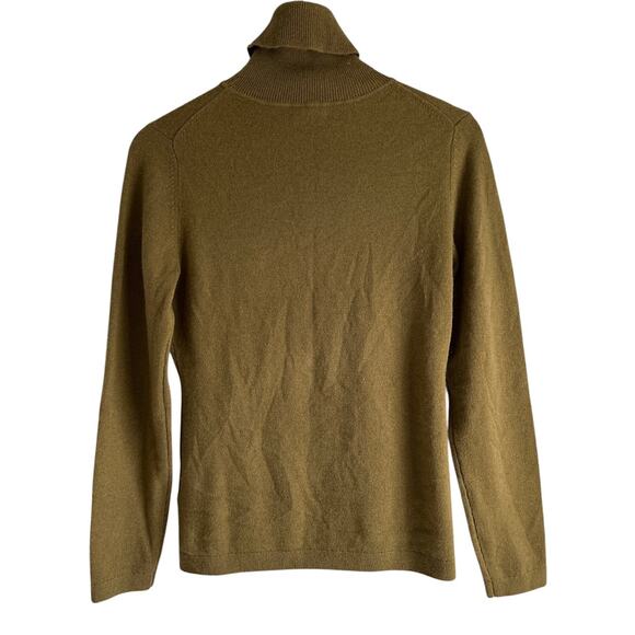 Garnet Hill Women’s Size Small 100% Cashmere Turtleneck Sweater Muted Green - Picture 2 of 7